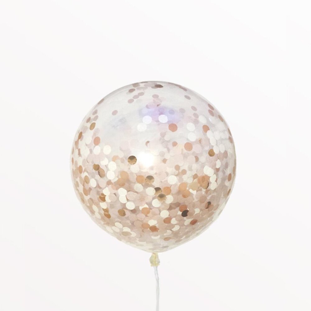 2PC-18 inch Rose Gold Confetti Balloons